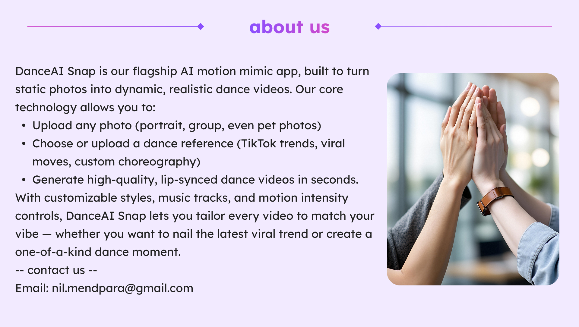 DanceAISnap product module 2